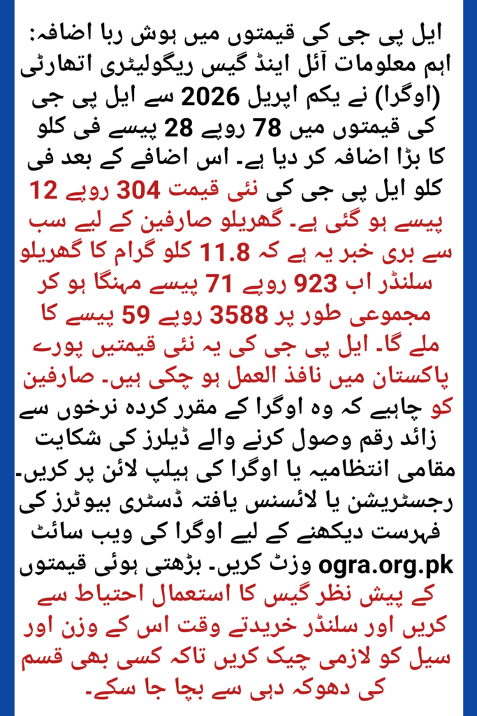 LPG Price Increase April 2026